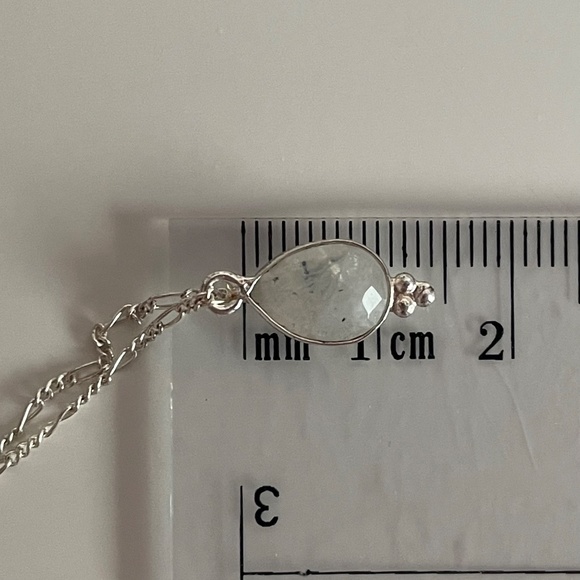 NWOT Dainty Moonstone and Sterling Silver Necklace - Picture 3 of 4